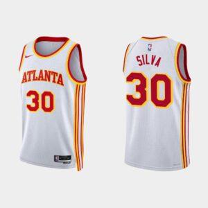 Maillot de basket-ball des Hawks d'Atlanta 2022-23 #30 Chris Silva Association Maillot blanc crème 520182