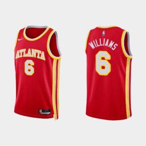 2022-23 Atlanta Hawks #6 Lou Williams Icon Edition Maillot de basket-ball rouge noir 519285