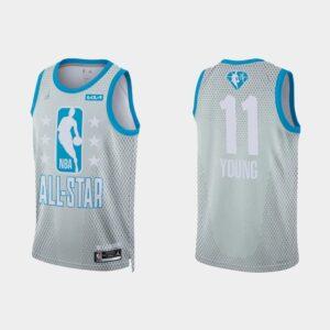 Maillot de basket-ball 2022 Atlanta Hawks #11 Trae Young Grey 75TH NBA All-Star Jersey 530708