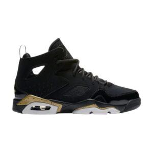 Air Jordan Flight Club 91 BG Noir Métallisé Or 555472 031