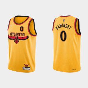 Atlanta Hawks # 0 Frank Kaminsky 75e anniversaire City maillot jaune maillot de basket-ball 527955