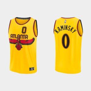 Atlanta Hawks #0 Frank Kaminsky Réplique Maillot de basket-ball City Gold Jersey Noir 518155