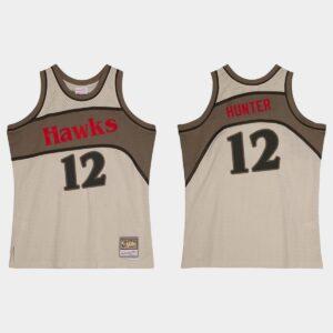 Maillot Atlanta Hawks #12 De'Andre Hunter Hardwood Classics gris blanc 530167