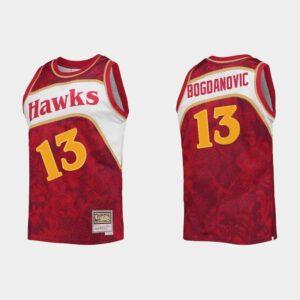 Atlanta Hawks # 13 Bogdan Bogdanovic Maillot de basket-ball rouge limité du Nouvel An lunaire 529873
