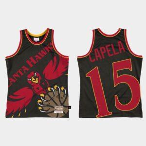 Atlanta Hawks # 15 Clint Capela Big Face 2.0 Maillot de basket-ball noir 534361