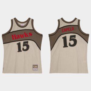 Atlanta Hawks # 15 Clint Capela Hardwood Classics Maillot Gris 530194