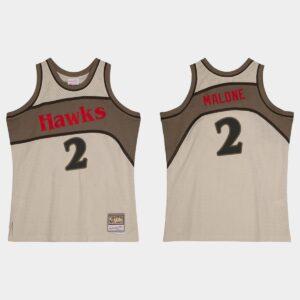 Maillot gris Atlanta Hawks #2 Moses Malone Hardwood Classics 530185