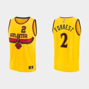 Atlanta Hawks # 2 Trent Forrest Réplique City Gold Jersey Maillot de basket-ball Tang 518290