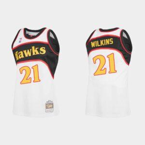 Atlanta Hawks # 21 Dominique Wilkins Hardwood Classics Reload 2.0 Maillot blanc 521053