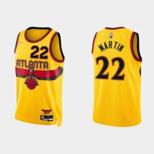 Maillot jaune de la ville du 75e anniversaire des Hawks d'Atlanta # 22 Tyrese Martin 529788