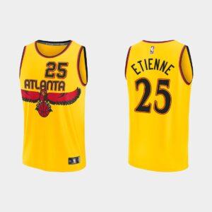 Atlanta Hawks # 25 Tyson Etienne Replica City Gold Jersey Maillot de basket-ball Gris 528272