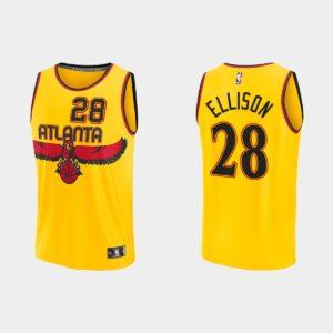 Atlanta Hawks # 28 Malik Ellison Réplique Maillot de basket-ball City Gold Jersey 531470