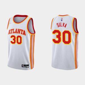Atlanta Hawks # 30 Chris Silva NBA 75e anniversaire Maillot blanc 521045
