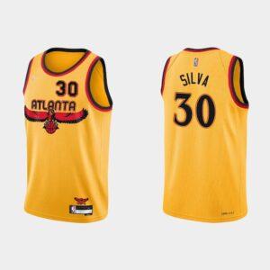 Atlanta Hawks # 30 Chris Silva NBA 75e anniversaire City Maillot jaune 521037