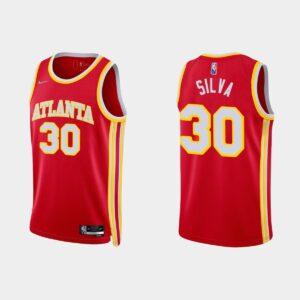 Atlanta Hawks # 30 Chris Silva NBA 75e anniversaire Icon Maillot rouge Maillot de basket-ball 521029