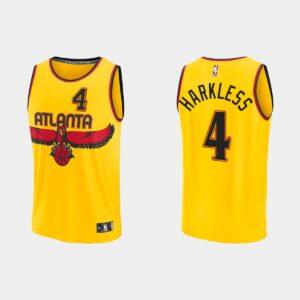 Atlanta Hawks # 4 Maurice Harkless Réplique Maillot de basket-ball City Gold Jersey 519142