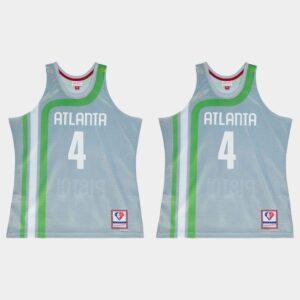 Atlanta Hawks #4 Spud Webb 75e anniversaire joueur retraité maillot de basket-ball argent gris 529864
