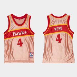 Maillot d'or rose du 75e anniversaire des Hawks d'Atlanta #4 Spud Webb 529855