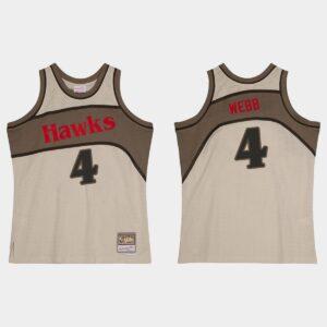 Atlanta Hawks #4 Spud Webb Hardwood Classics Maillot Gris 530222