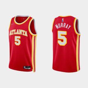 Atlanta Hawks # 5 Dejounte Murray 75e anniversaire icône maillot rouge maillot de basket-ball 529557
