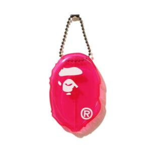 BAPE Ape Head Étui à monnaie transparent rose rose 530513