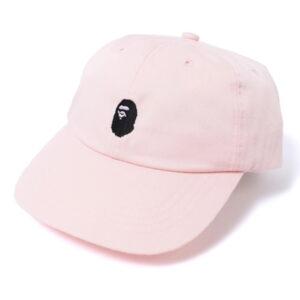 Casquette de baseball BAPE Ape Head avec panneau brodé rose/noir rose 535292