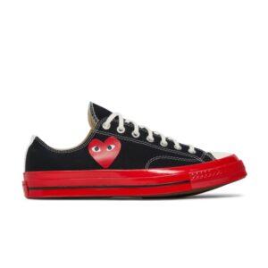 Baskets Comme des Garçons Play x Converse Chuck 70 Low Noir Rouge Blanc A01795C