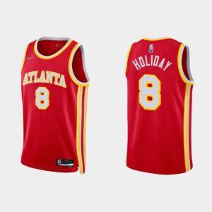 NBA 75e anniversaire Atlanta Hawks # 8 Justin Holiday Icon Maillot de basket-ball rouge 519083