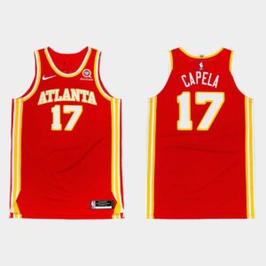 Maillot de basket-ball 2020-21 Atlanta Hawks #17 Clint Capela Icon Maillot rouge 545863