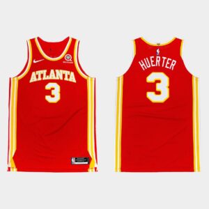 Maillot de basket-ball 2020-21 Atlanta Hawks Kevin Huerter #3 Icon Maillot Rouge Blanc 545845