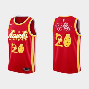 2020 Atlanta Hawks # 20 John Collins Christmas Night Maillot de basket-ball rouge spécial 540965