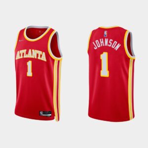 Maillot de basket-ball 2021-22 Atlanta Hawks #1 Jalen Johnson 75e anniversaire Icône Diamant Rouge Jersey 535474