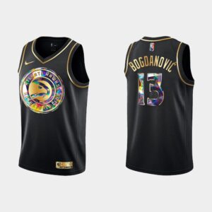 Maillot de basket-ball 2021-22 Atlanta Hawks #13 Bogdan Bogdanovic Golden Diamond Black Jersey 536471