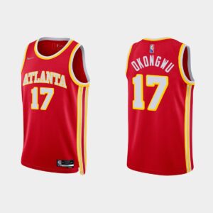 Maillot de basket-ball 2021-22 Atlanta Hawks #17 Onyeka Okongwu 75e anniversaire Icône Diamant Rouge Jersey 535463