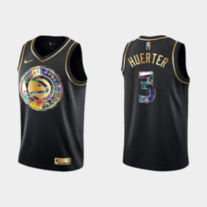 Maillot de basket-ball 2021-22 Atlanta Hawks #3 Kevin Huerter Golden Diamond Black Jersey 536453