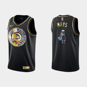 Maillot de basket-ball 2021-22 Atlanta Hawks #4 Skylar Mays Golden Diamond Black Jersey 536403