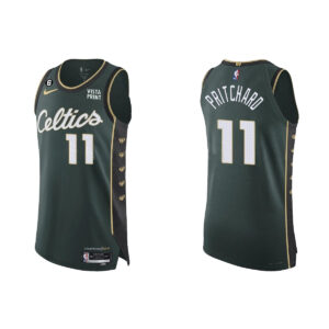 Maillot de basket-ball 2022-23 Boston Celtics #11 Payton Pritchard Authentique Green City Jersey Rouge 552404