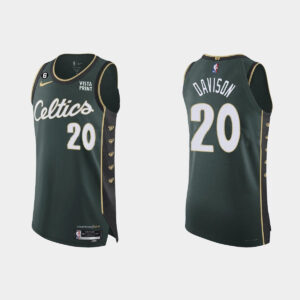 Maillot de basket-ball 2022-23 Boston Celtics #20 JD Davison Authentique Green City Jersey Noir 552431