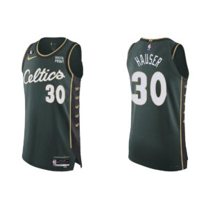 Maillot de basket-ball 2022-23 Boston Celtics #30 Sam Hauser Authentique Green City Jersey Noir 552450