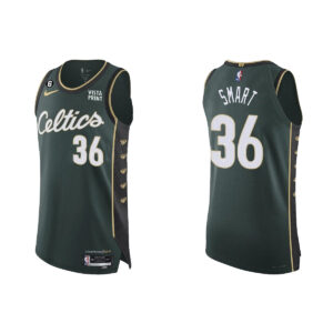 Maillot de basket 2022-23 Boston Celtics #36 Marcus Smart Authentique Green City Jersey Gris 552459
