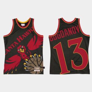 Atlanta Hawks # 13 Bogdan Bogdanovic Big Face 2.0 Maillot de basket-ball noir 549123