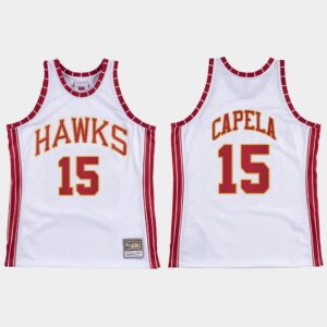 Atlanta Hawks # 15 Clint Capela Hardwood Classics Maillot de basket-ball blanc rétro 546421