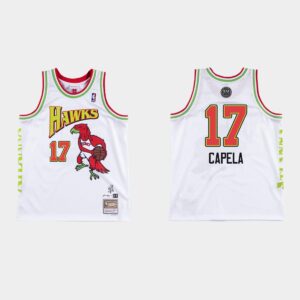 Atlanta Hawks # 17 Clint Capela BR Remix Blanc Future Jersey Maillot de basket-ball Marron 540327