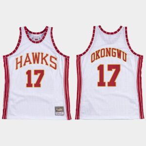 Atlanta Hawks # 17 Onyeka Okongwu Hardwood Classics Maillot blanc rétro 546439