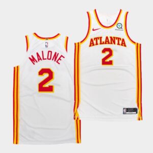 Maillot de basket-ball 2020-21 Atlanta Hawks #2 Moses Malone White Association Maillot authentique Noir 541045