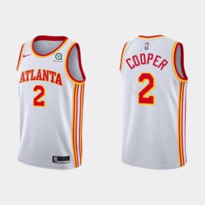 Maillot d'insigne blanc classique #2 Sharife Cooper des Hawks d'Atlanta 537025