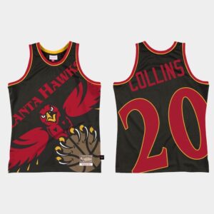 Atlanta Hawks #20 John Collins Big Face 2.0 Maillot Noir Vert 549247