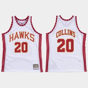 Atlanta Hawks #20 John Collins Hardwood Classics Maillot blanc rétro violet 548472