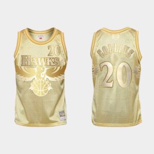 Atlanta Hawks # 20 John Collins Midas SM HWC Maillot de basket-ball Golden Jersey Blanc 550524