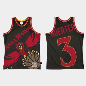 Atlanta Hawks #3 Kevin Huerter Big Face 2.0 Maillot Noir Rose 549256